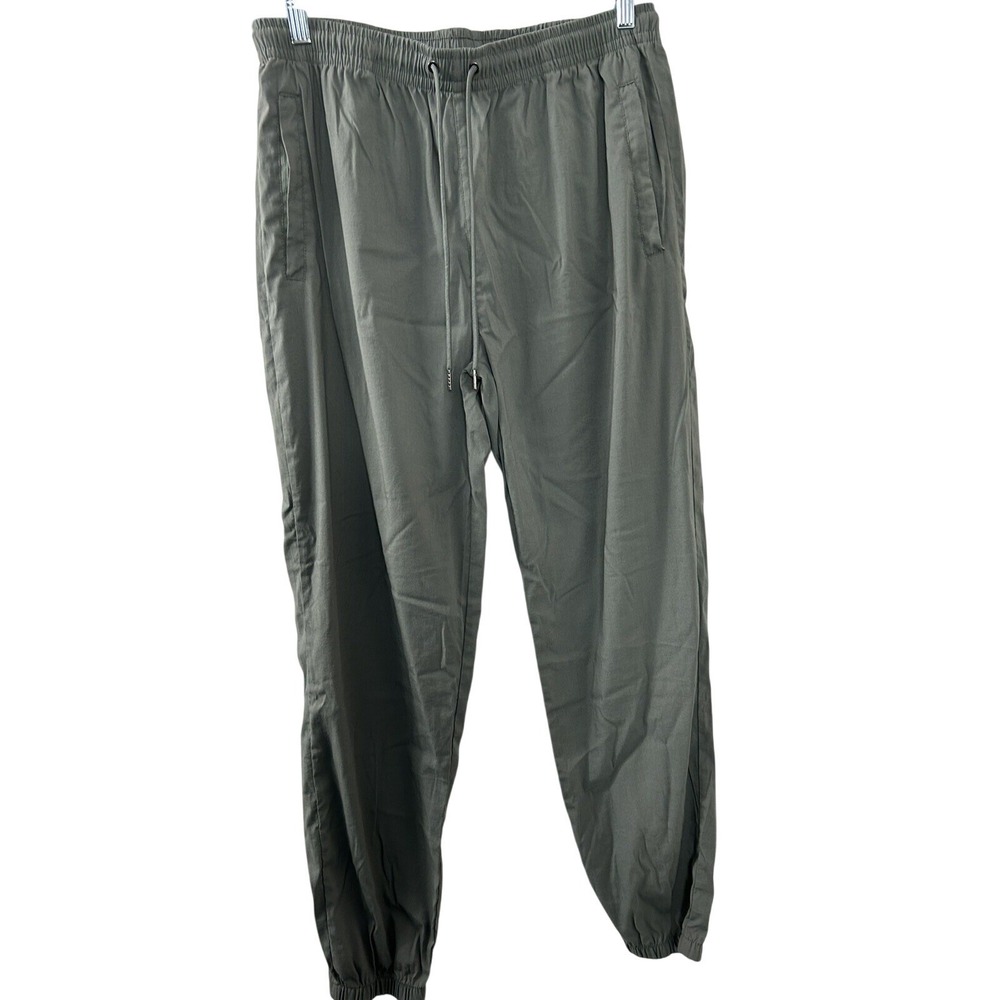 Saints 21 Solid Joggers XL Olive Green Elastic Waist Zipper Pockets‎ Gorpcore